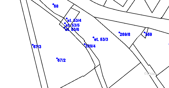 Parcela st. 339/4 v KÚ Hlivice, Katastrální mapa