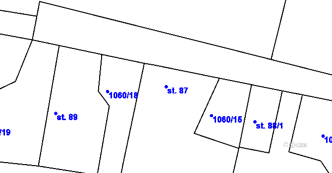 Parcela st. 87 v KÚ Králova Lhota, Katastrální mapa