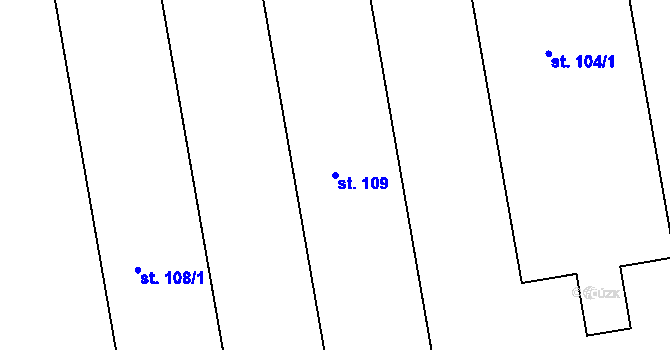 Parcela st. 109 v KÚ Králova Lhota, Katastrální mapa