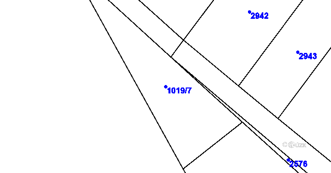 Parcela st. 1019/7 v KÚ Laziště, Katastrální mapa