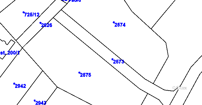 Parcela st. 725/30 v KÚ Laziště, Katastrální mapa