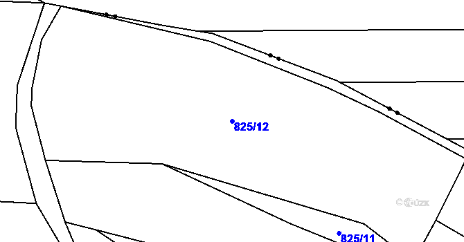 Parcela st. 825/12 v KÚ Laziště, Katastrální mapa
