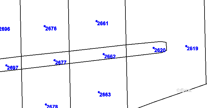Parcela st. 2662 v KÚ Laziště, Katastrální mapa