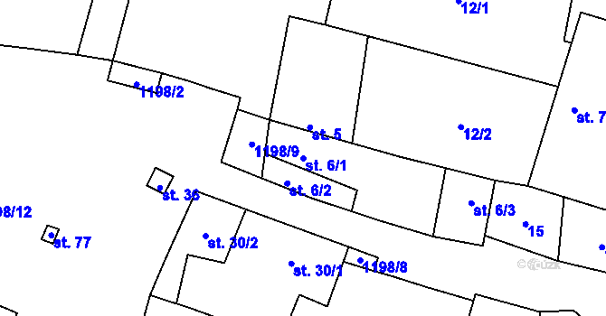 Parcela st. 6/1 v KÚ Probulov, Katastrální mapa