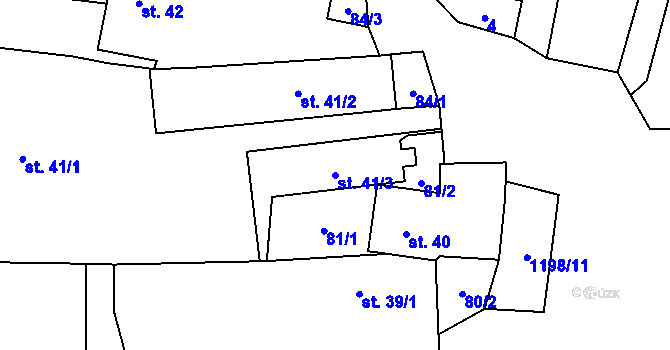 Parcela st. 41/3 v KÚ Probulov, Katastrální mapa