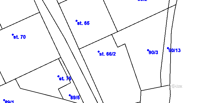 Parcela st. 66/2 v KÚ Probulov, Katastrální mapa
