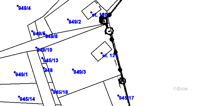 Parcela st. 121 v KÚ Probulov, Katastrální mapa