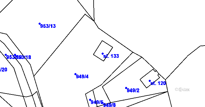 Parcela st. 133 v KÚ Probulov, Katastrální mapa