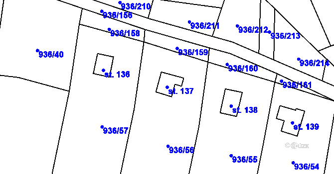 Parcela st. 137 v KÚ Probulov, Katastrální mapa