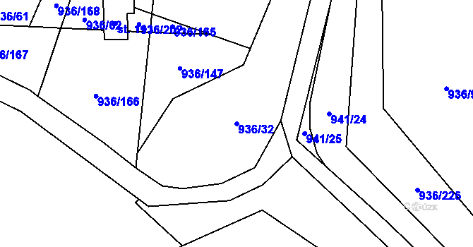 Parcela st. 936/32 v KÚ Probulov, Katastrální mapa