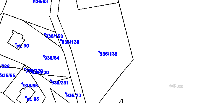 Parcela st. 936/136 v KÚ Probulov, Katastrální mapa