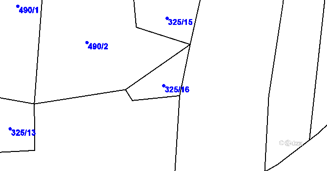 Parcela st. 325/16 v KÚ Probulov, Katastrální mapa