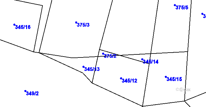 Parcela st. 375/2 v KÚ Probulov, Katastrální mapa