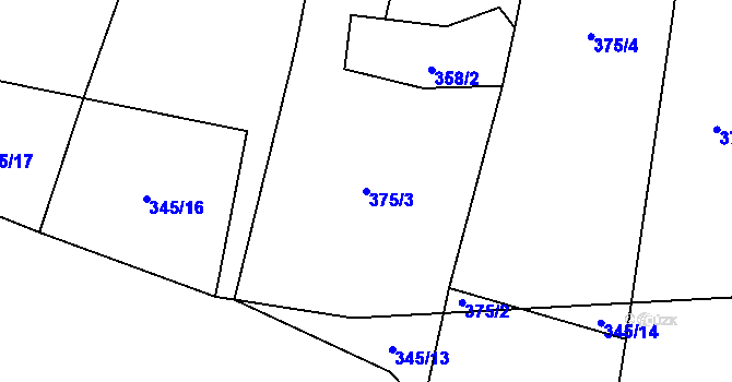 Parcela st. 375/3 v KÚ Probulov, Katastrální mapa