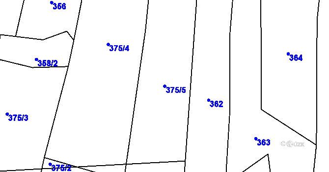 Parcela st. 375/5 v KÚ Probulov, Katastrální mapa
