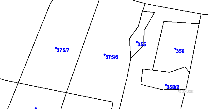 Parcela st. 375/6 v KÚ Probulov, Katastrální mapa