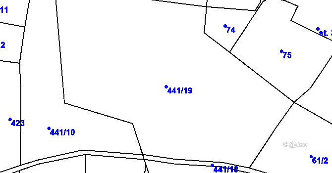 Parcela st. 441/19 v KÚ Probulov, Katastrální mapa