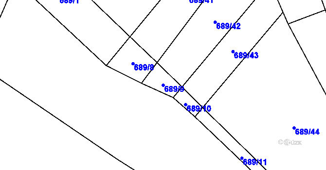 Parcela st. 689/9 v KÚ Probulov, Katastrální mapa