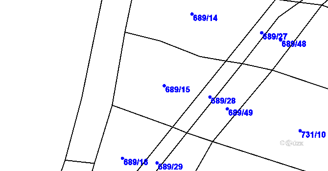 Parcela st. 689/15 v KÚ Probulov, Katastrální mapa