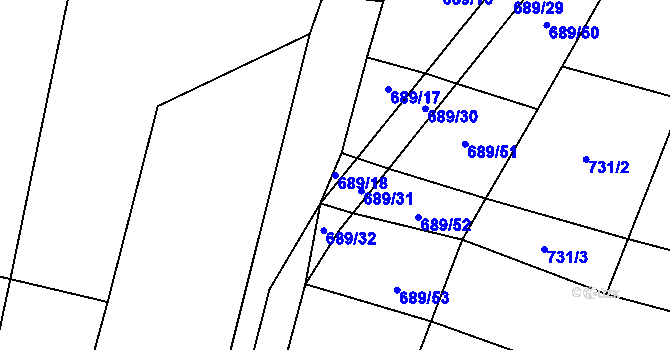 Parcela st. 689/18 v KÚ Probulov, Katastrální mapa