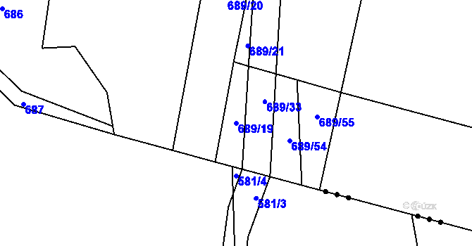 Parcela st. 689/19 v KÚ Probulov, Katastrální mapa