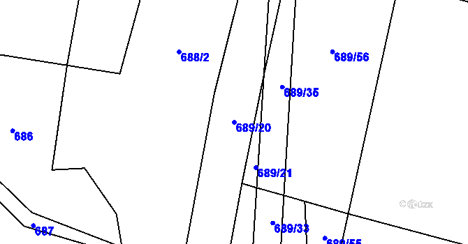 Parcela st. 689/20 v KÚ Probulov, Katastrální mapa