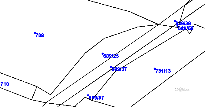 Parcela st. 689/25 v KÚ Probulov, Katastrální mapa