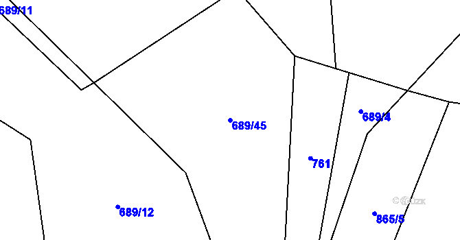 Parcela st. 689/45 v KÚ Probulov, Katastrální mapa