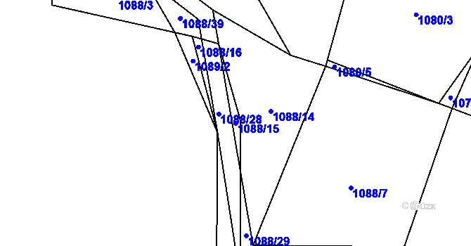 Parcela st. 1088/15 v KÚ Probulov, Katastrální mapa