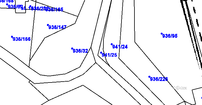 Parcela st. 941/25 v KÚ Probulov, Katastrální mapa