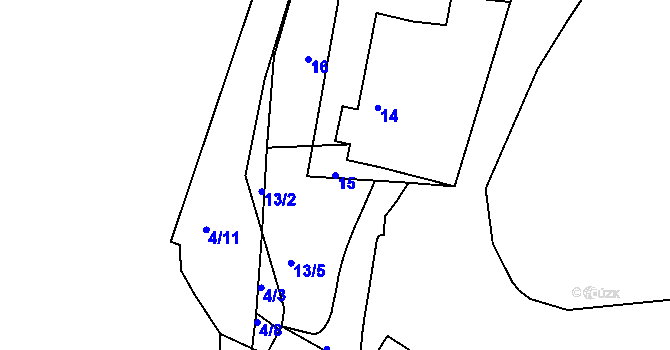 Parcela st. 15 v KÚ Královice, Katastrální mapa