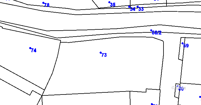 Parcela st. 73 v KÚ Královice, Katastrální mapa