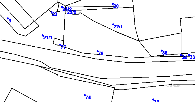 Parcela st. 78 v KÚ Královice, Katastrální mapa