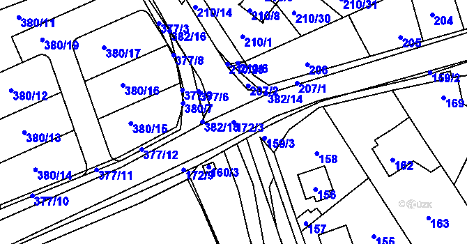 Parcela st. 172/3 v KÚ Královice, Katastrální mapa