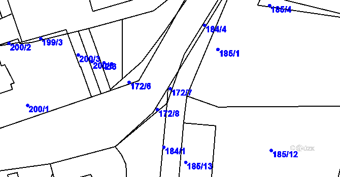 Parcela st. 172/7 v KÚ Královice, Katastrální mapa