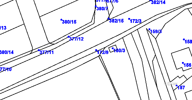 Parcela st. 172/9 v KÚ Královice, Katastrální mapa