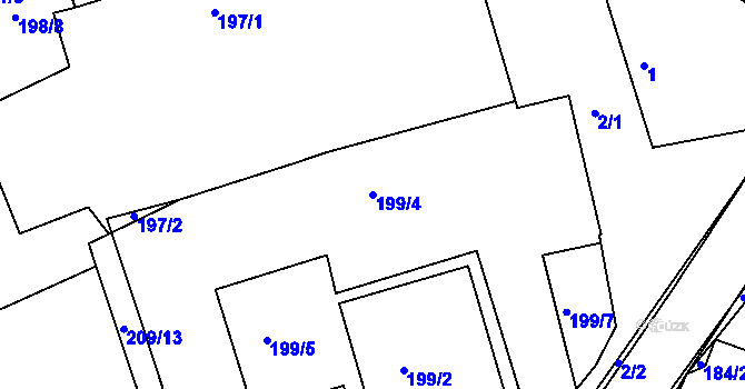 Parcela st. 199/4 v KÚ Královice, Katastrální mapa