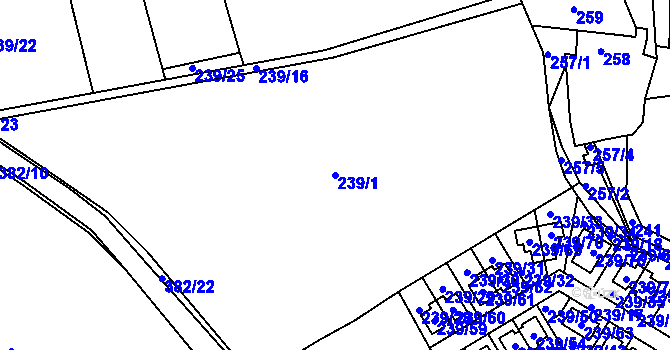 Parcela st. 239/1 v KÚ Královice, Katastrální mapa