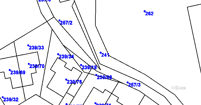Parcela st. 241 v KÚ Královice, Katastrální mapa