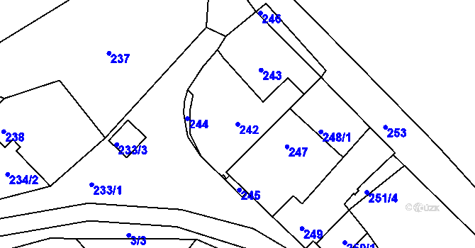 Parcela st. 242 v KÚ Královice, Katastrální mapa