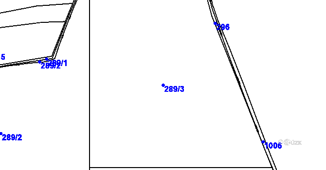 Parcela st. 289/3 v KÚ Královice, Katastrální mapa