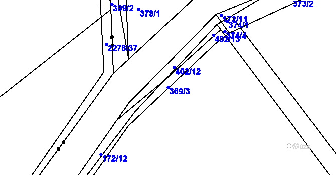Parcela st. 369/3 v KÚ Královice, Katastrální mapa
