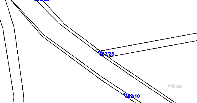 Parcela st. 382/23 v KÚ Královice, Katastrální mapa