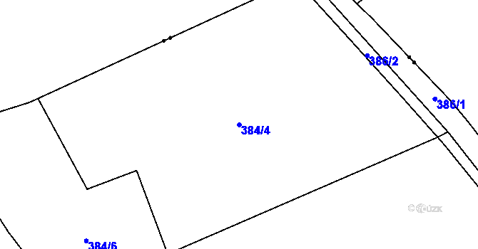 Parcela st. 384/4 v KÚ Královice, Katastrální mapa
