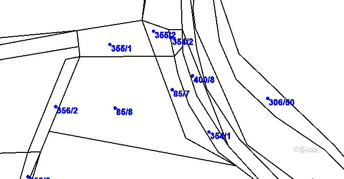Parcela st. 85/7 v KÚ Královice, Katastrální mapa