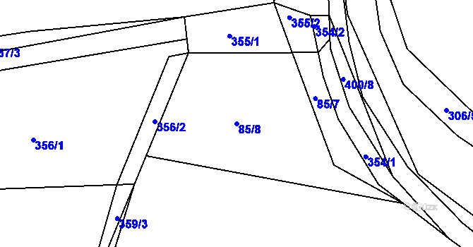 Parcela st. 85/8 v KÚ Královice, Katastrální mapa