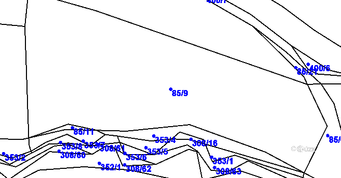 Parcela st. 85/9 v KÚ Královice, Katastrální mapa