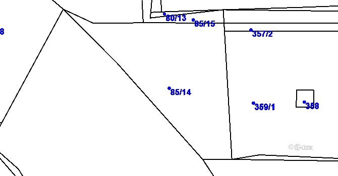 Parcela st. 85/14 v KÚ Královice, Katastrální mapa