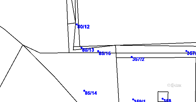 Parcela st. 85/15 v KÚ Královice, Katastrální mapa
