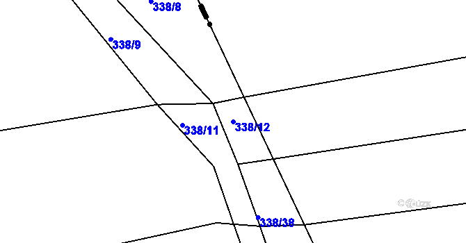 Parcela st. 338/12 v KÚ Královice, Katastrální mapa